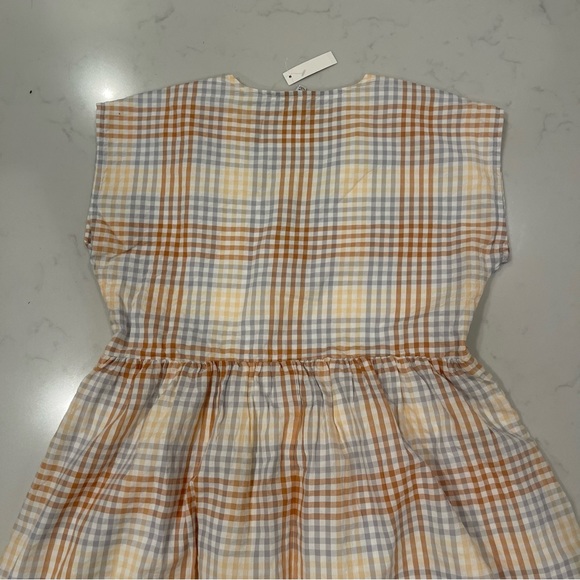 Madewell NWT Cap Sleeve Button Front Mini Dress in Plaid - Picture 9 of 10